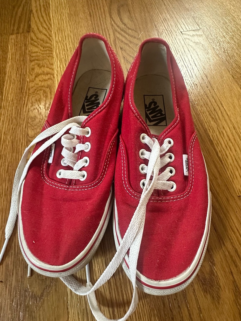 Vans Authentic Low-Top Sneakers in Red with White Laces